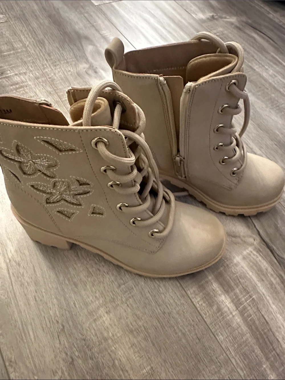 Kids Lace-Up Combat Boots size 13
